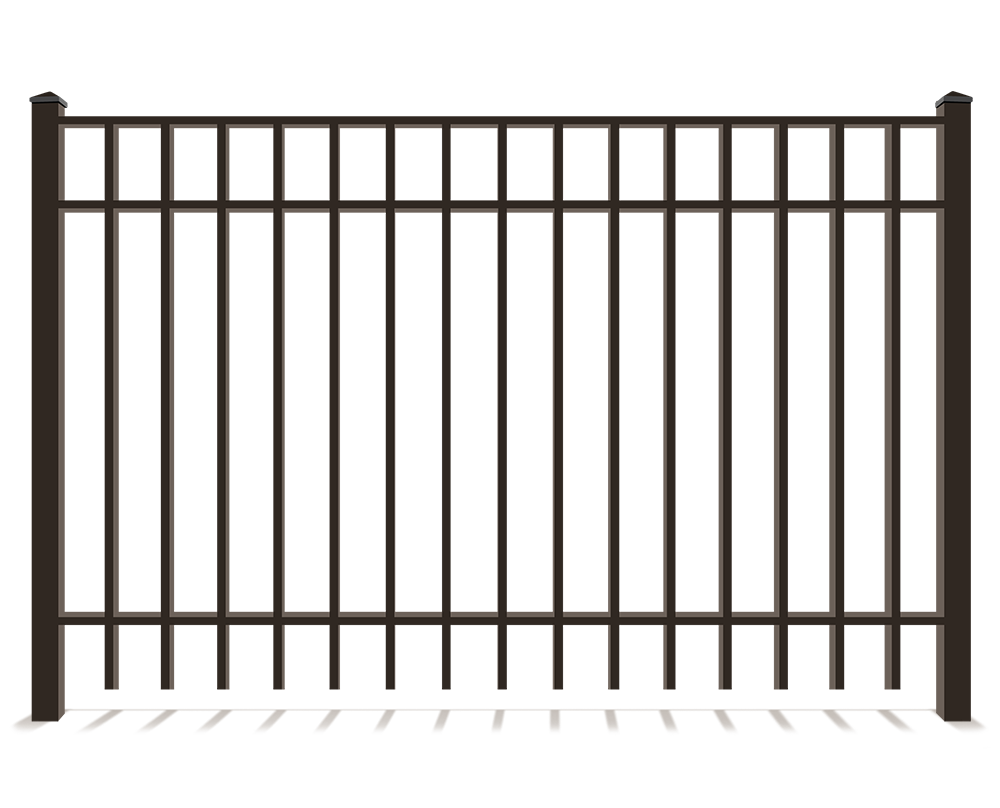 3-rail aluminum fence with extended pickets