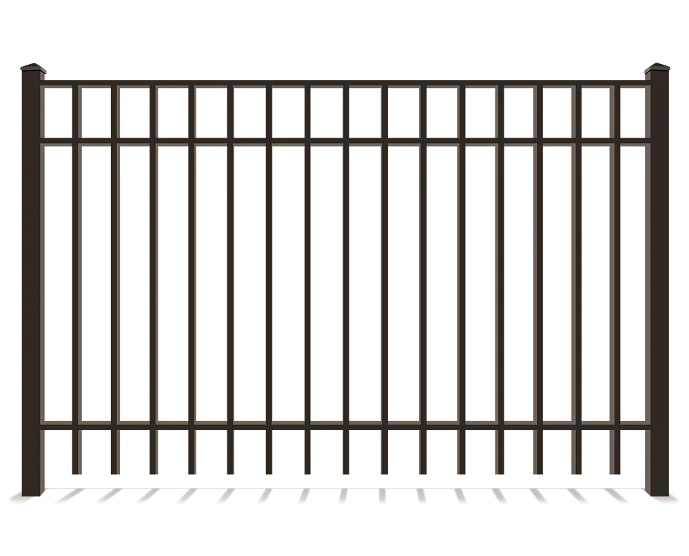 3-rail aluminum fence with extended pickets