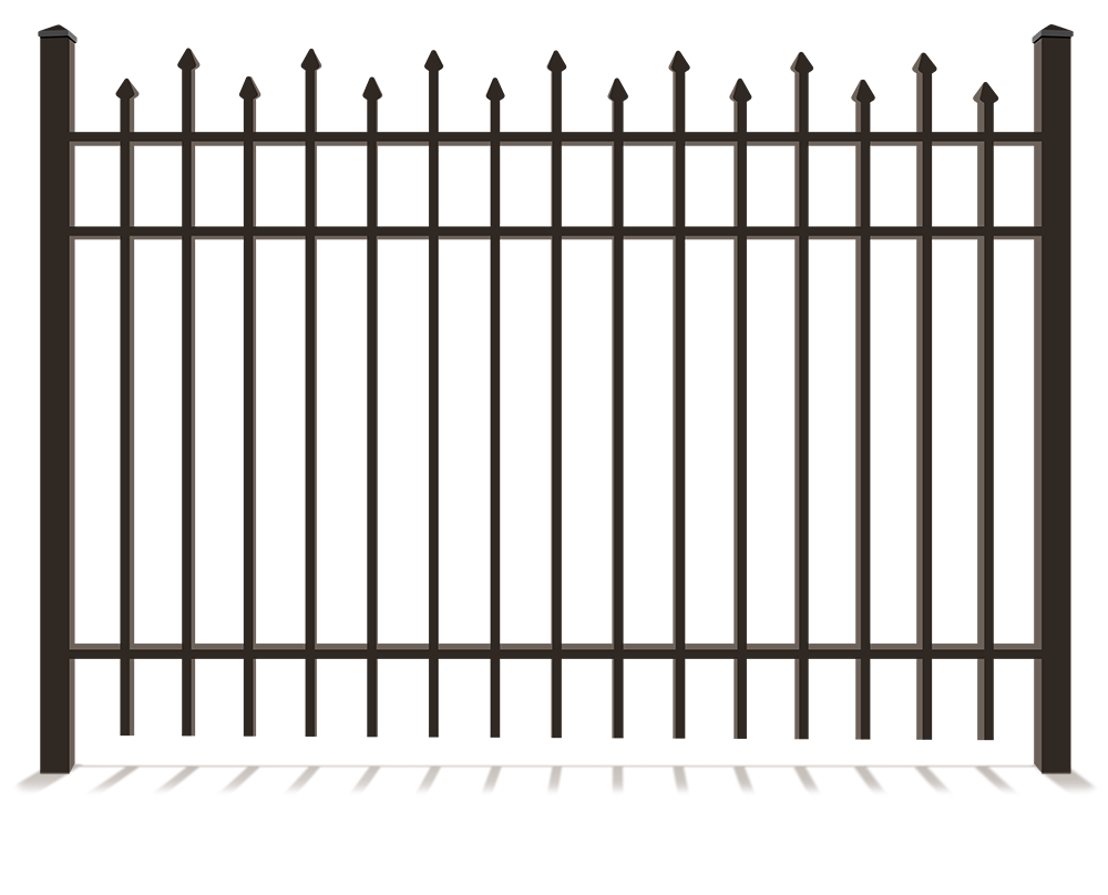 Aluminum fence with staggered pickets