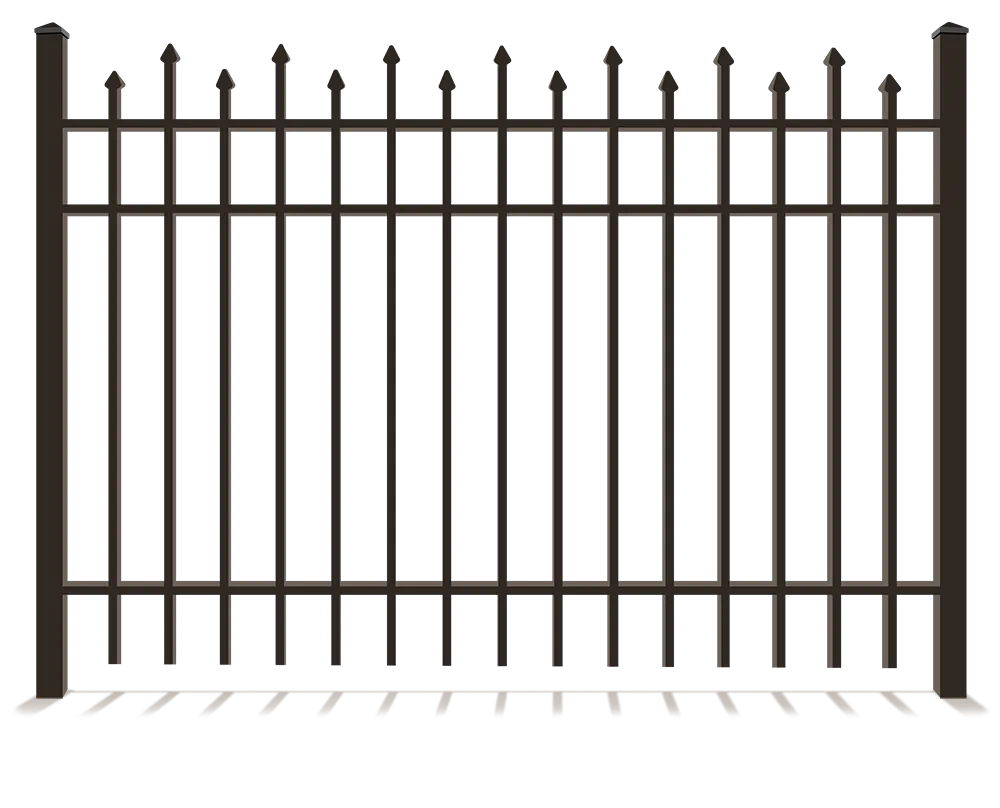 Aluminum fence with staggered pickets