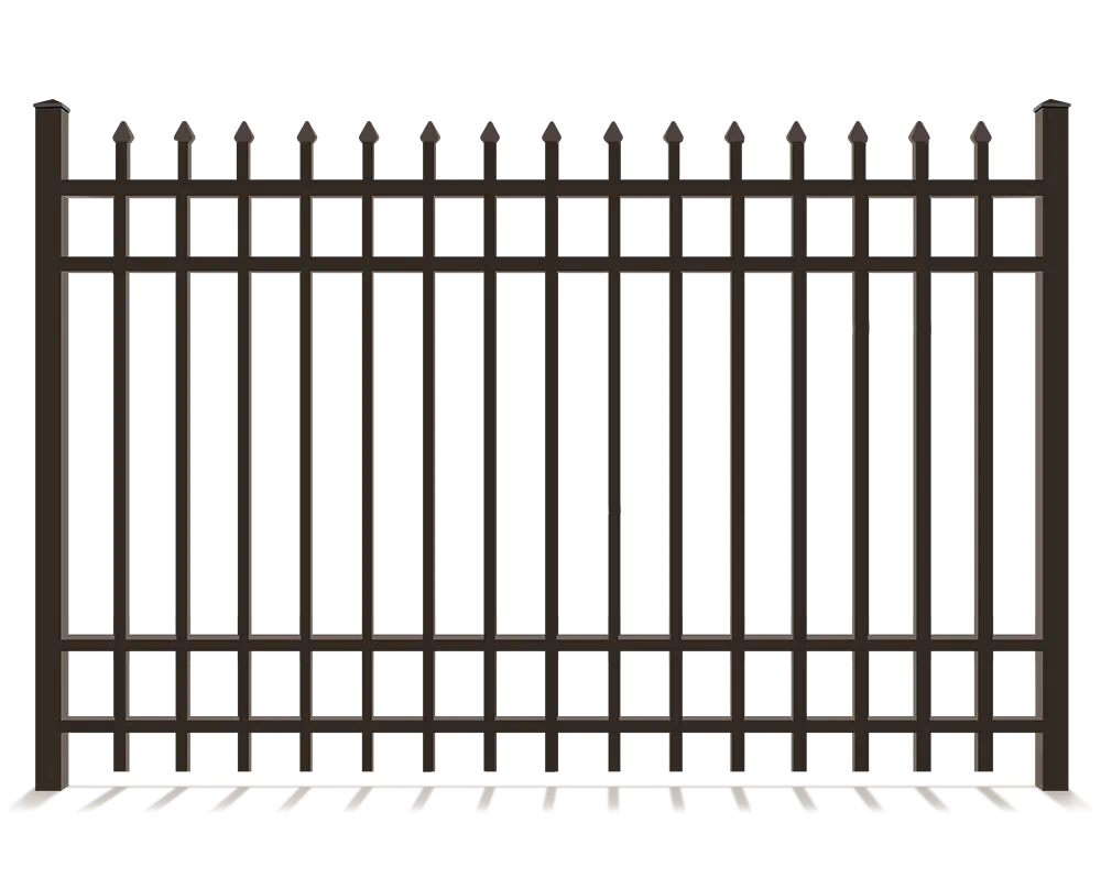 Decorative Black Metal Fence With 4 Rails