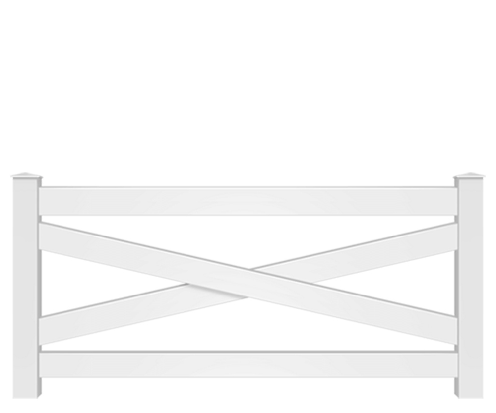 Vinyl Crossbuck ranch fence