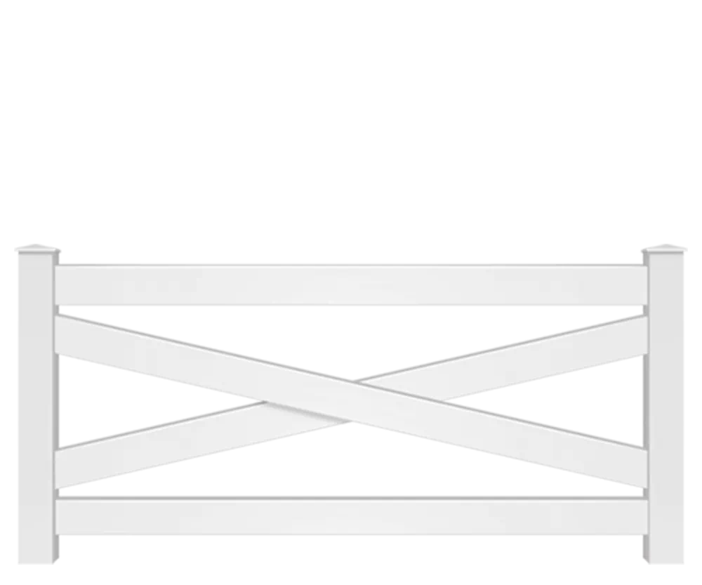 Vinyl Crossbuck ranch fence