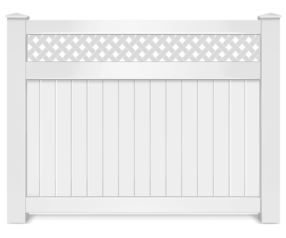 Vinyl decorative fence with lattice top