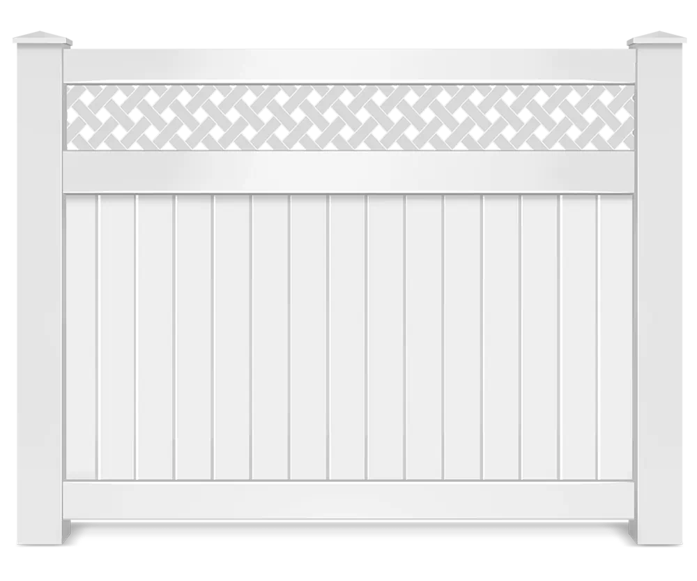 Vinyl decorative fence with lattice top