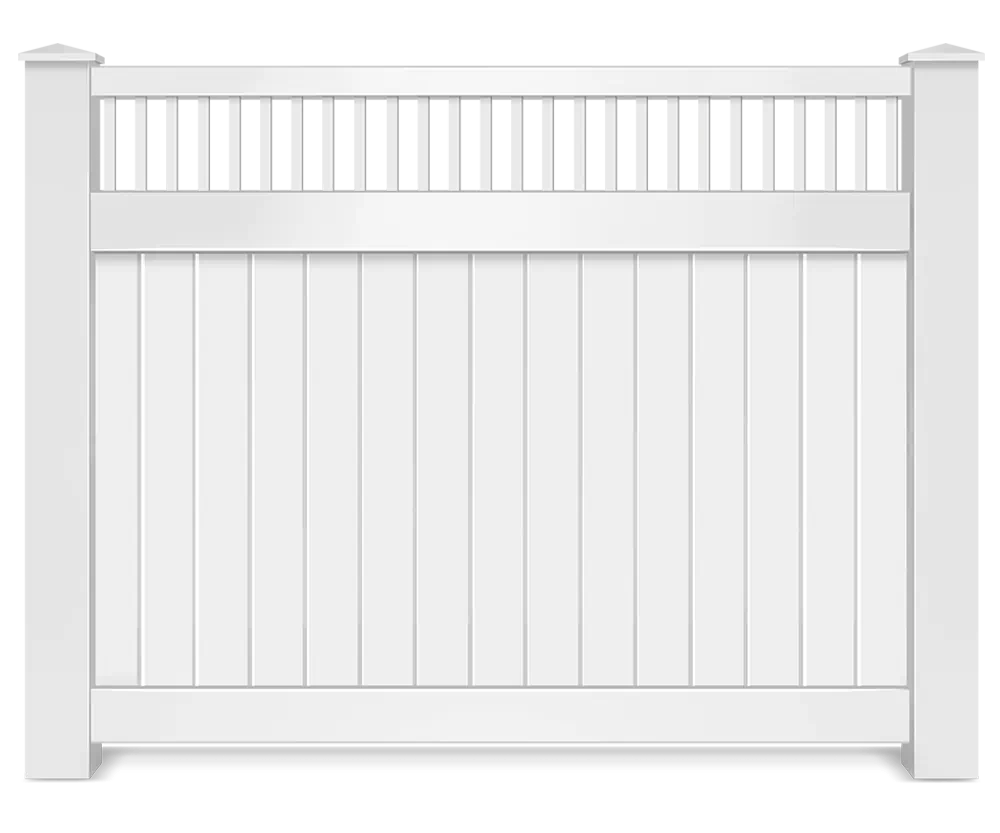 Vinyl decorative fence with spindle top