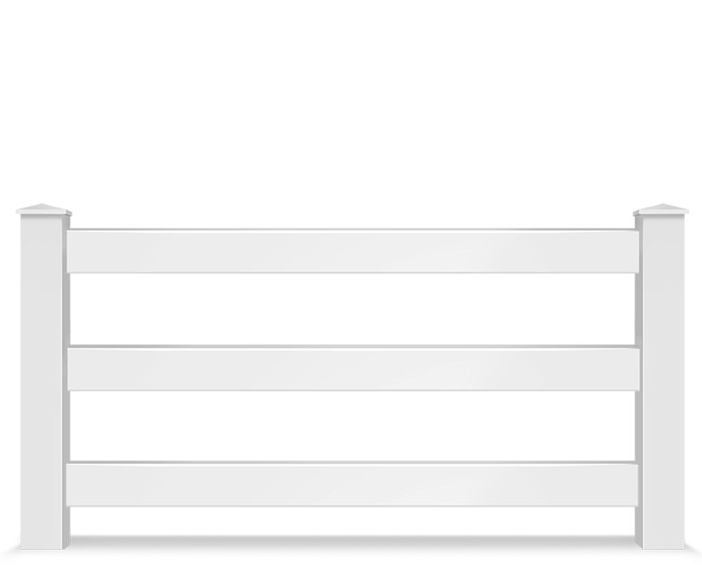 Vinyl 3-rail farm fence