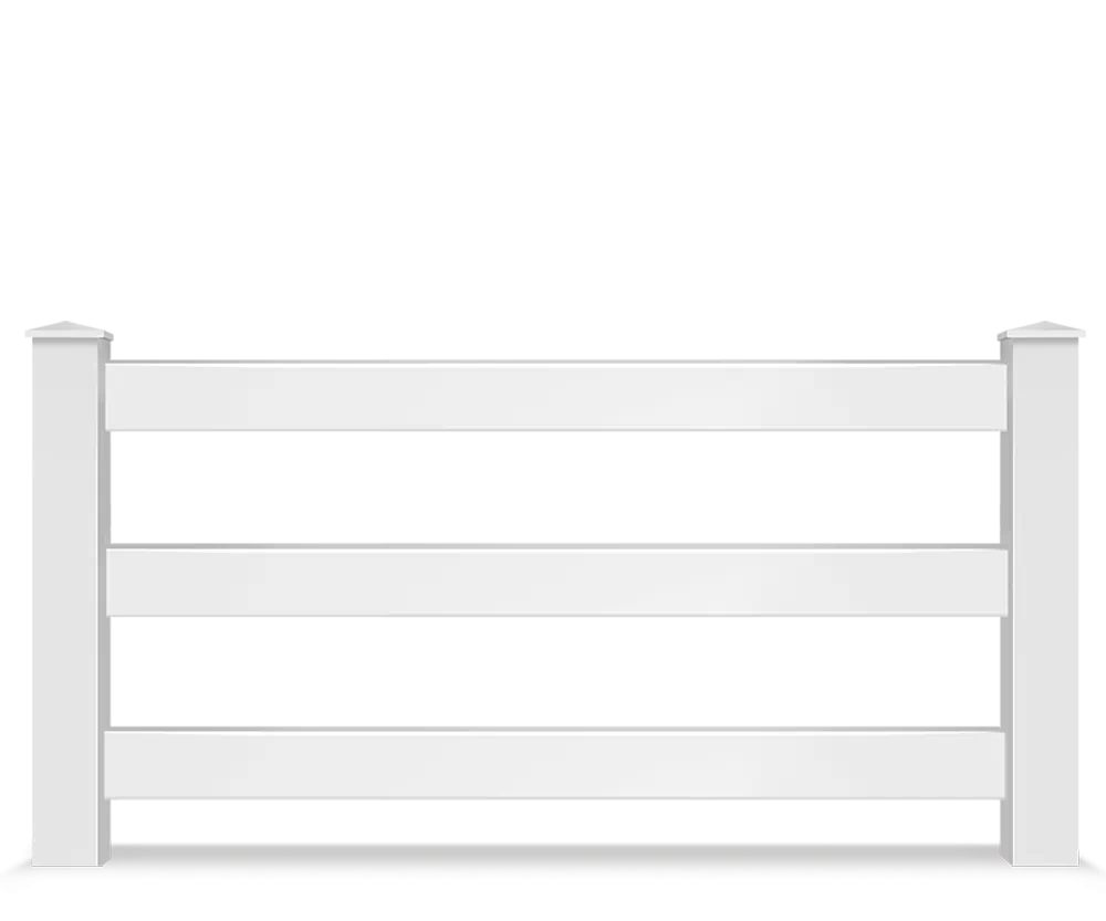 Vinyl 3-rail farm fence