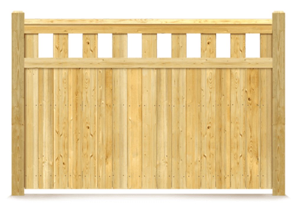 Alternating Picket wood fence