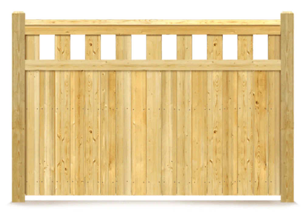 Alternating Picket wood fence