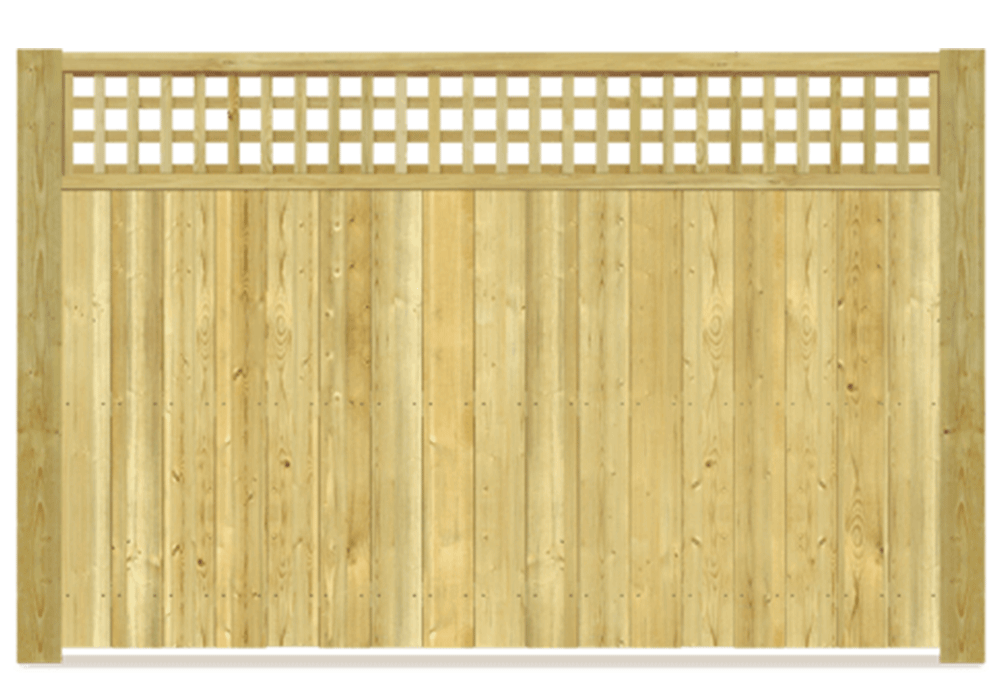 Grid Top wood fence