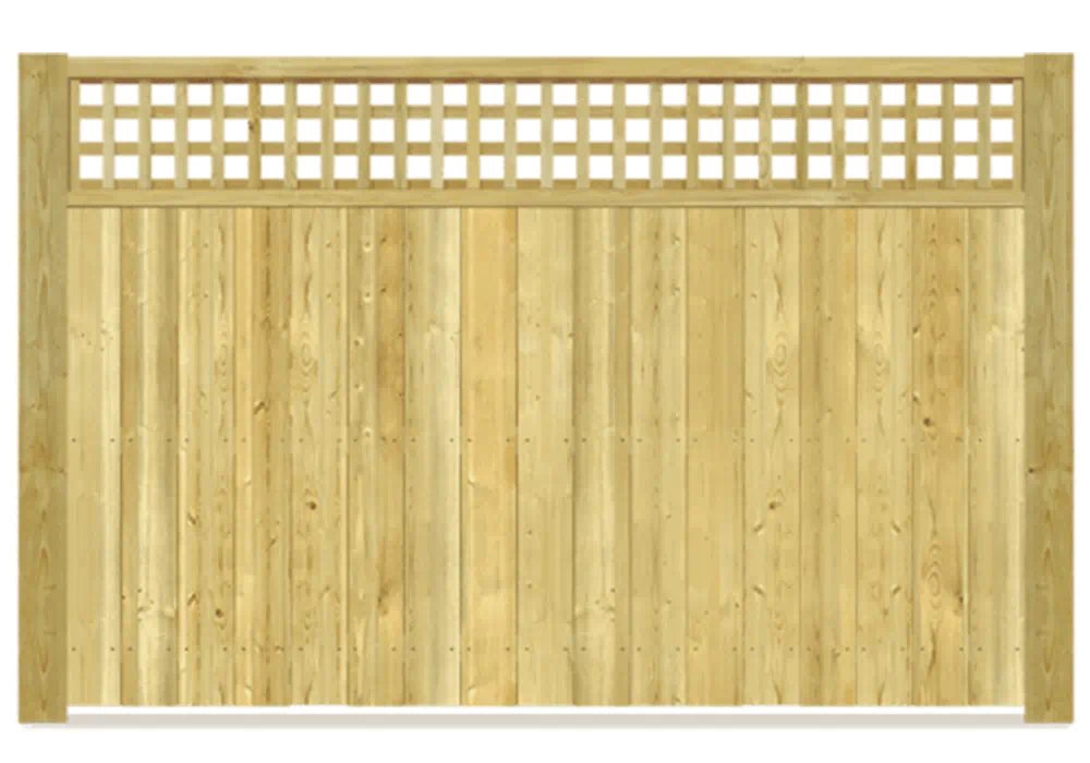 Grid Top wood fence
