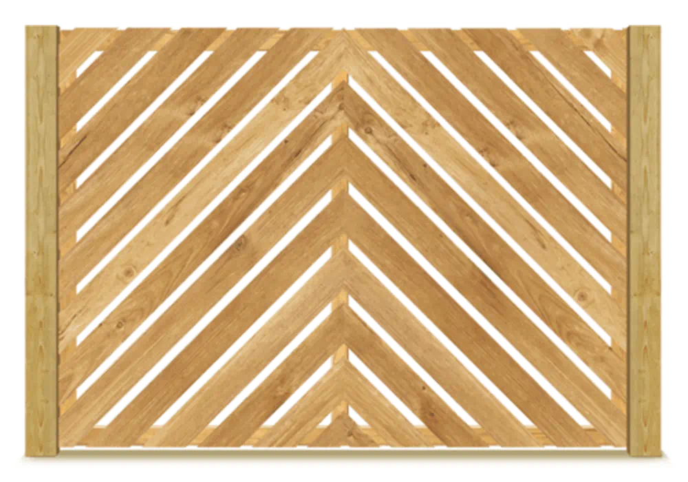Herringbone wood fence