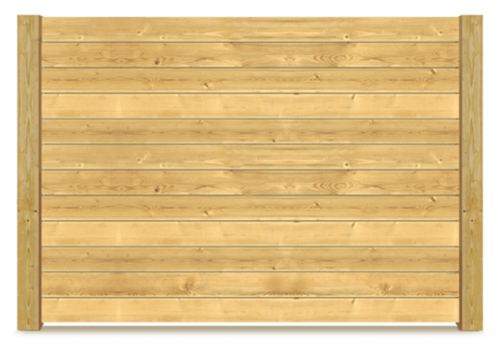 Horizontal wood fence