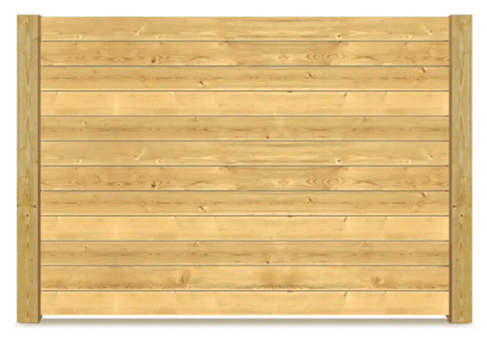 Horizontal wood fence