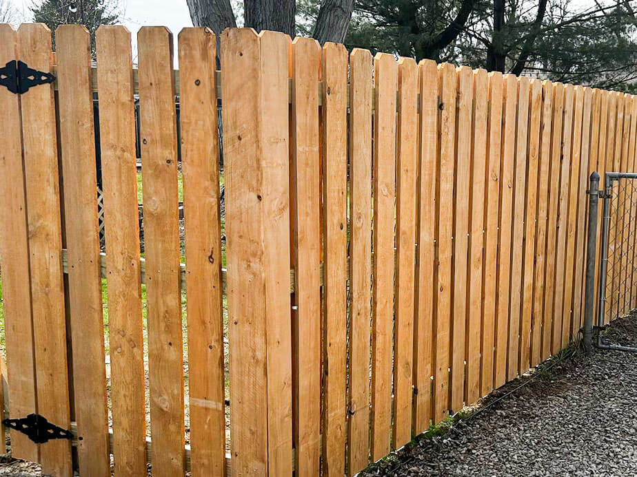 Wood fence installation