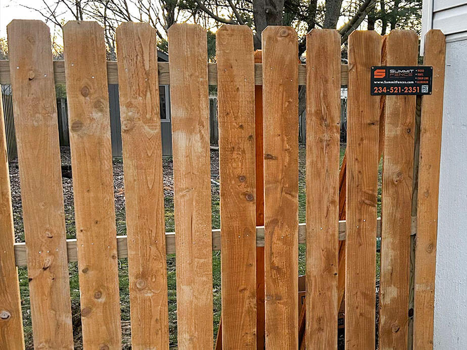 Wood fence in New Franklin Ohio
